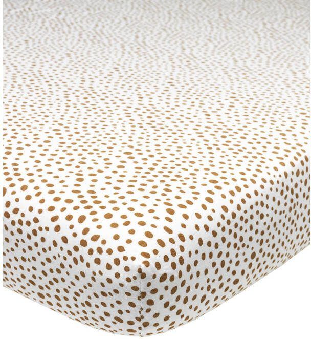 Meyco jersey hoeslaken boxmatras 75x95 cm Cheetah camel Bruin