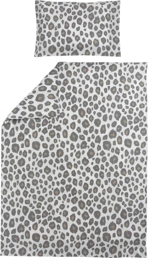 Meyco katoenen dekbedovertrek baby (100x135 cm) Beige Panterprint