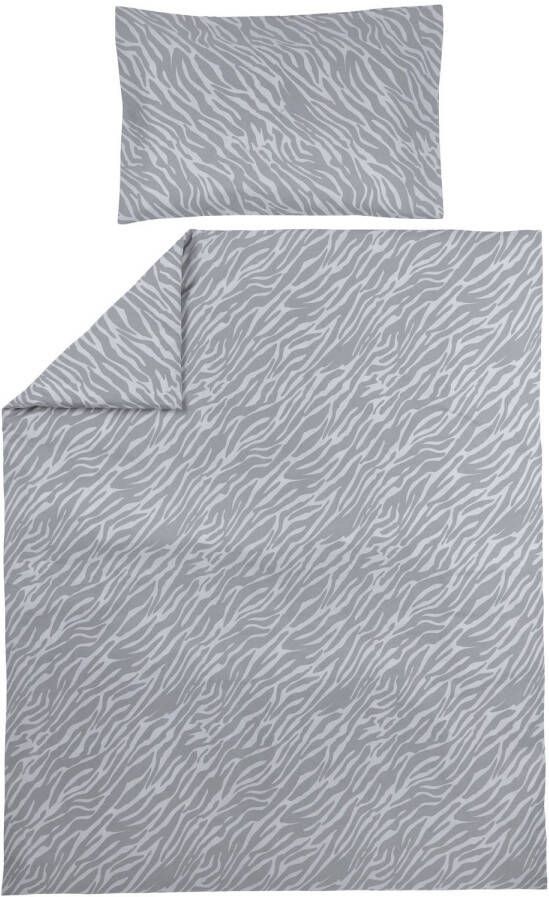 Meyco katoenen dekbedovertrek peuter (120x150 cm) Grijs Zebraprint