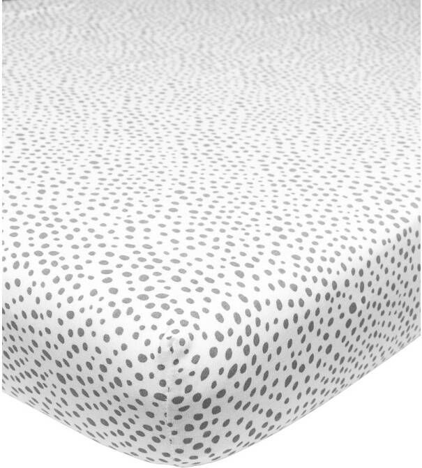 Meyco katoenen jersey hoeslaken juniorbed 70x140 150 cm Cheetah grijs