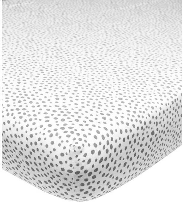 Meyco katoenen jersey hoeslaken ledikant 60x120 cm Cheetah grijs