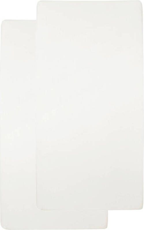 Meyco katoenen jersey hoeslaken ledikant 60x120 cm (set van 2) offwhite Wit