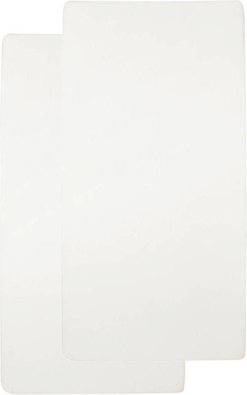 Meyco katoenen jersey hoeslaken wieg 40x80 90 cm (set van 2) offwhite Wit