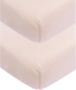 Meyco katoenen jersey juniorbed hoeslaken 70x140 150 cm set van 2 Soft Pink - Thumbnail 1
