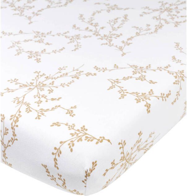 Meyco katoenen jersey ledikant hoeslaken 60x120 cm Branches sand Beige