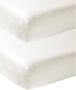 Meyco katoenen jersey wieg hoeslaken set van 2 50x90 offwhite Wit Effen - Thumbnail 1
