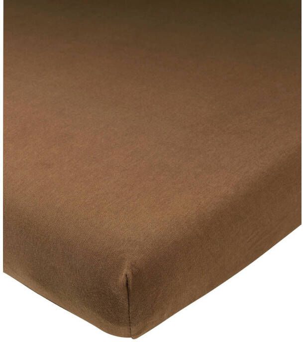 Meyco katoenen junior hoeslaken 70x140 150 cm chocolate Kinderhoeslaken Bruin