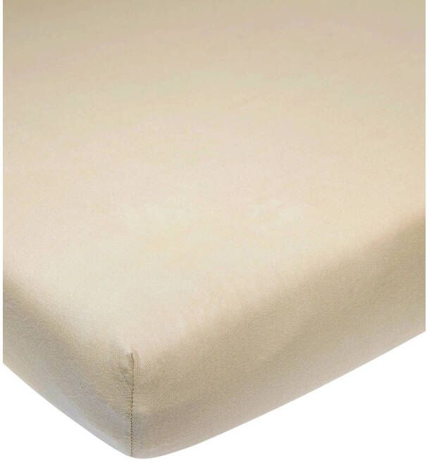 Meyco katoenen junior hoeslaken 70x140 150 cm sand Beige Effen