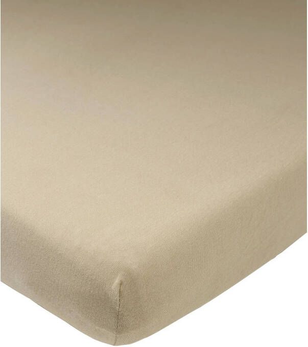 Meyco katoenen junior hoeslaken 70x140 150 cm taupe Bruin Effen