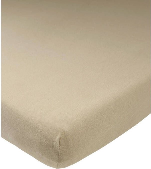 Meyco katoenen junior hoeslaken 70x140 150 cm taupe Bruin Effen