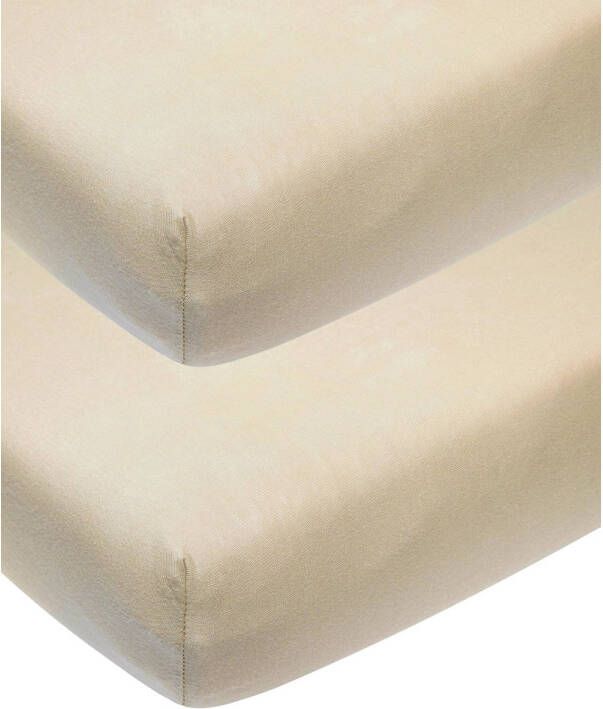 Meyco katoenen junior hoeslaken 70x140 150 cm sand (set van 2)