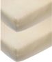 Meyco katoenen ledikant hoeslaken set van 2 60x120 cm sand Beige Effen - Thumbnail 1
