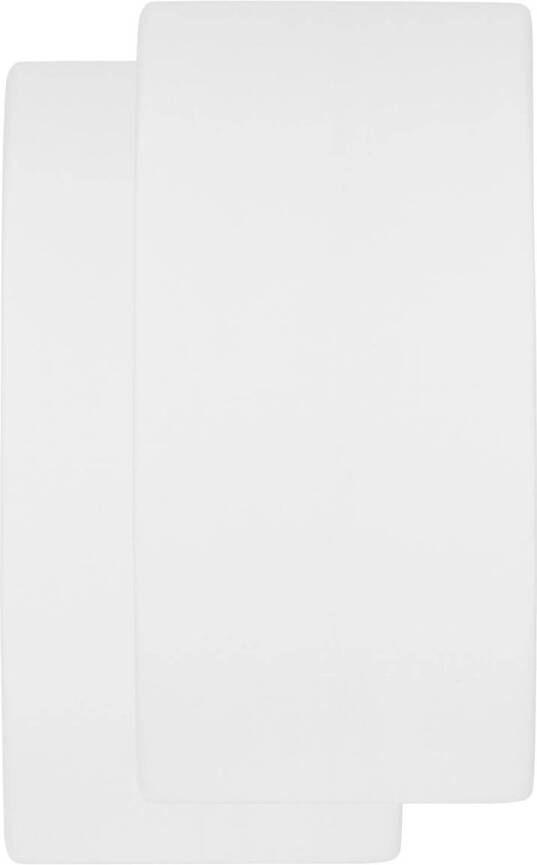 Meyco katoenen molton stretch ledikant hoeslaken set van 2 60x120 wit