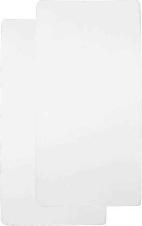 Meyco katoenen jersey hoeslaken peuterbed 70x140 150 cm set van 2 wit Kinderhoeslaken