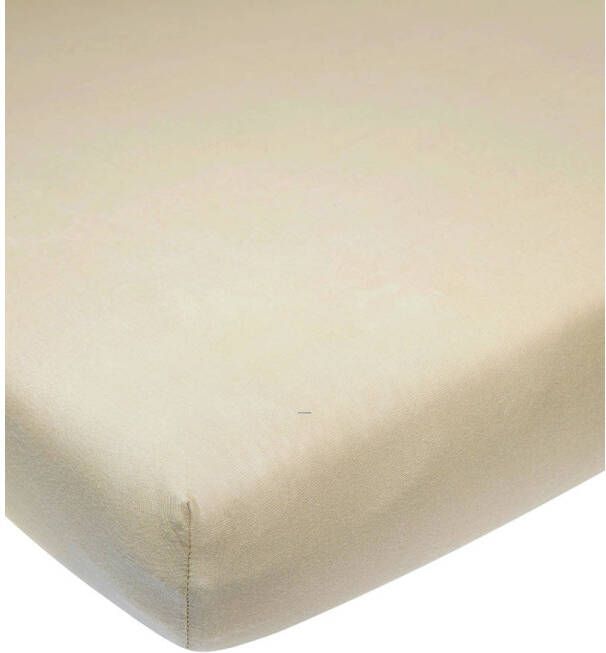 Meyco katoenen wieg hoeslaken 40x80 90 cm sand Beige Effen