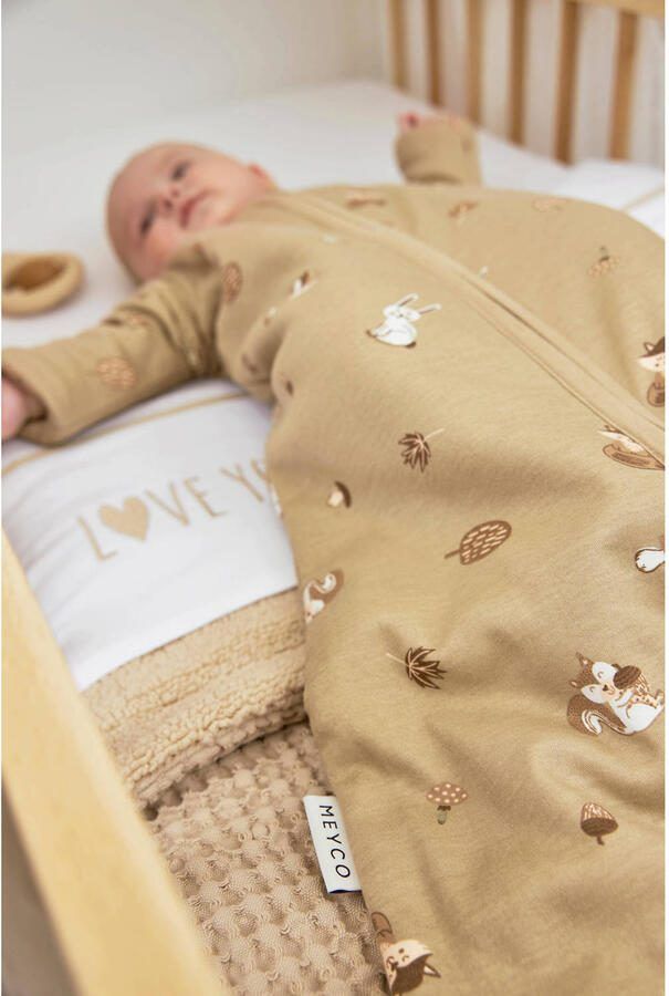 Meyco 4-seizoenen baby slaapzak Forest Animals sand Babyslaapzak Beige - Foto 2