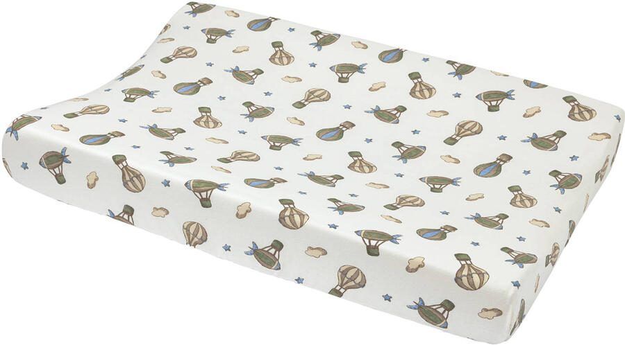 Meyco aankleedkussenhoes Air Balloons ecru groen blauw