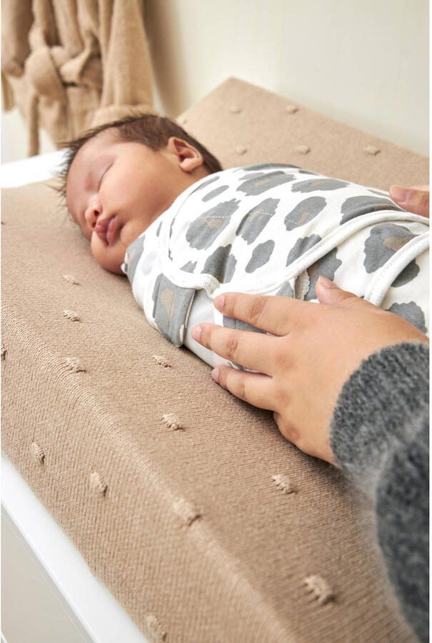 Meyco aankleedkussenhoes Mini Knots 50x70 cm Sand Bruin Stip - Foto 3