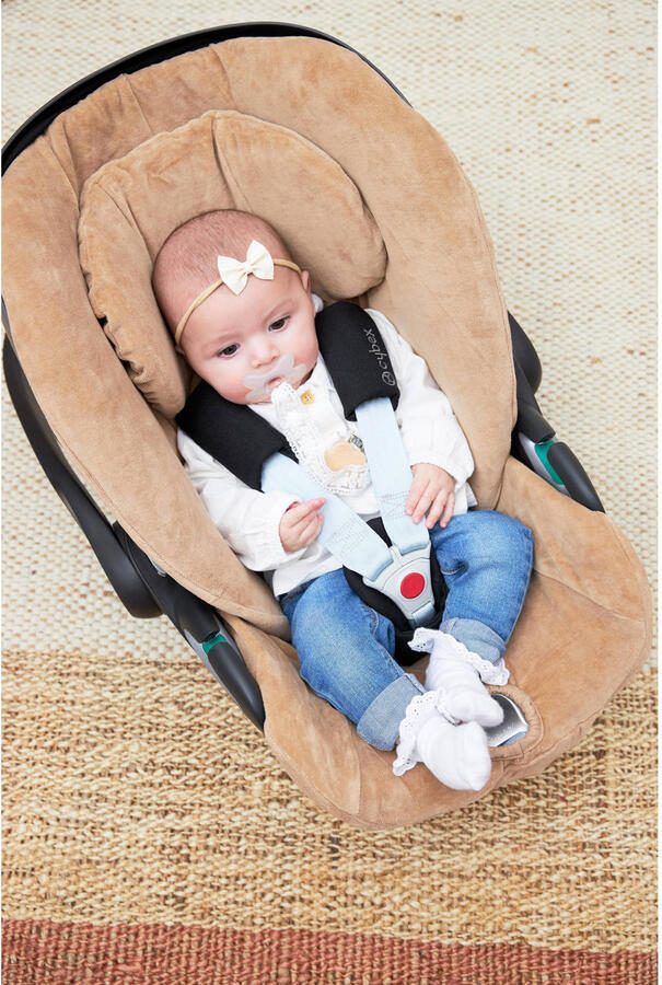 Meyco autostoelhoes Velvet Cybex Cloud Taupe Bruin Effen - Foto 3