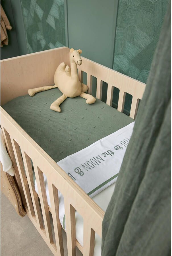 Meyco baby ledikantdeken Mini Knots 100x150 cm Forest Green Babydeken Groen