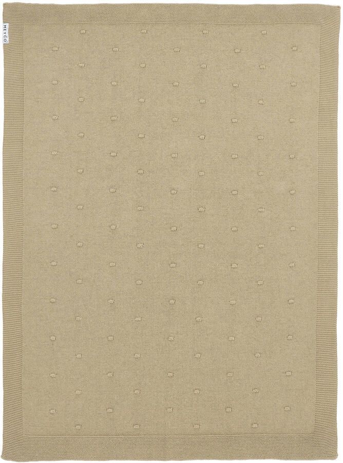 Meyco baby ledikantdeken Mini Knots 100x150 cm Sand Babydeken Bruin Effen - Foto 2