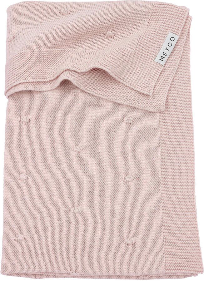 Meyco baby ledikantdeken Mini Knots 100x150 cm Soft Pink Babydeken Roze