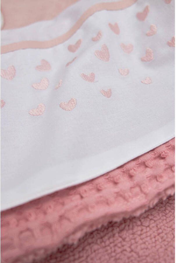 Meyco baby ledikantlaken Hearts soft pink Babylaken Wit Hartjes - Foto 2