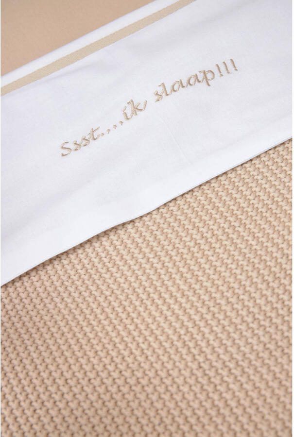 Meyco baby ledikantlaken Ssst...ik slaap!! 100x150 Sand Babylaken Beige - Foto 3