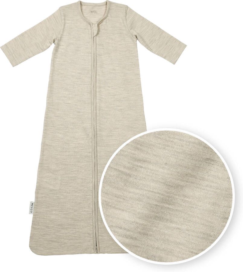 Meyco baby slaapzak met merinowol sand melange