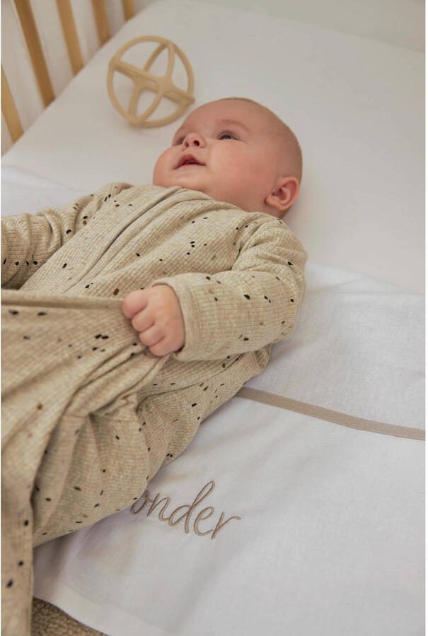 Meyco baby slaapzak Rib Mini Spot sand melange Babyslaapzak Beige Stip 110 - Foto 2