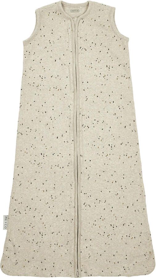 Meyco baby slaapzak Rib Mini Spot sand melange Babyslaapzak Beige Stip 110 - Foto 3