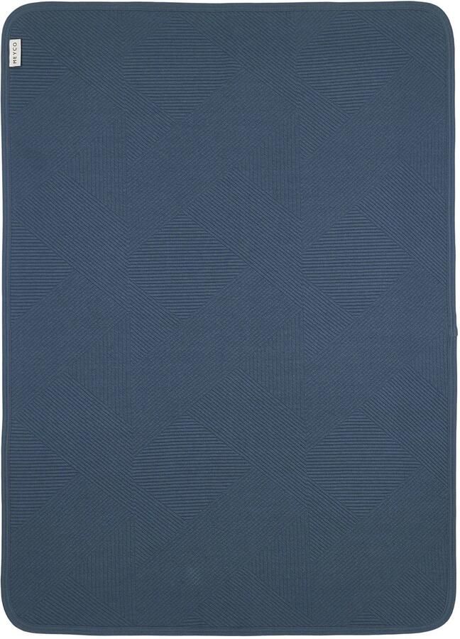 Meyco baby wiegdeken met flanel Pure indigo