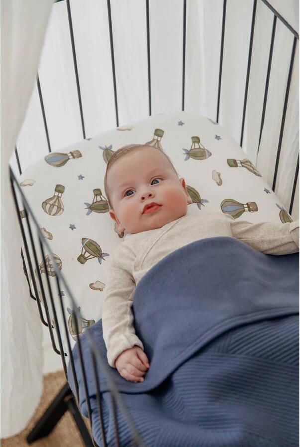 Meyco baby wiegdeken met flanel Pure indigo - Foto 3