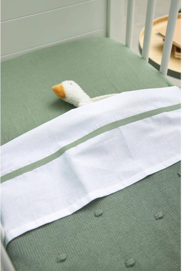 Meyco baby wiegdeken Mini Knots 75x100 cm Forest Green Babydeken Groen