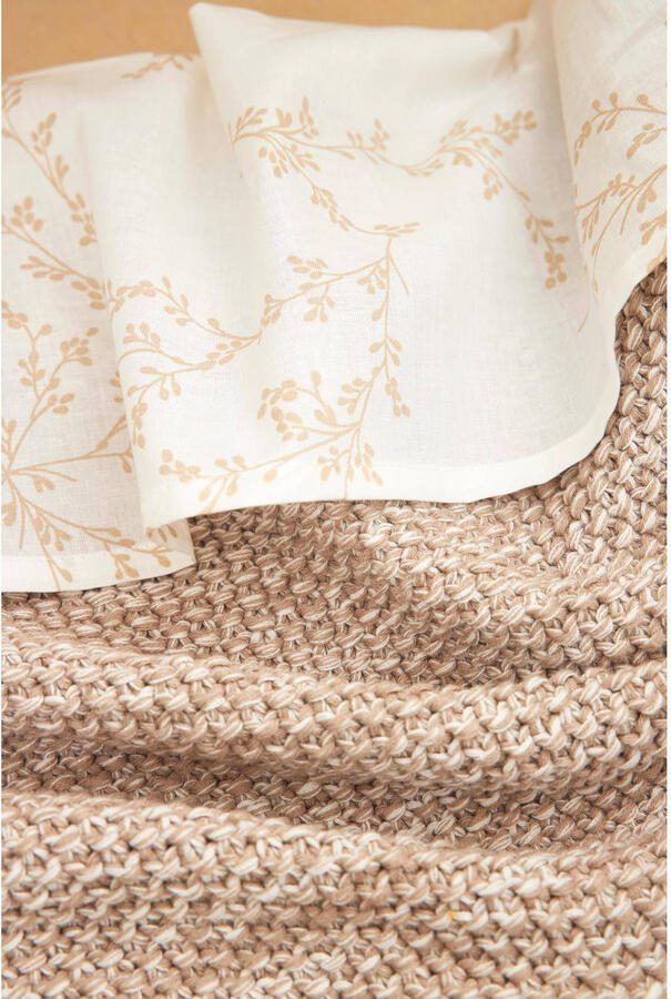 Meyco baby wieglaken set van 2 75x100 cm Branches sand Uni sand Babylaken Beige - Foto 3