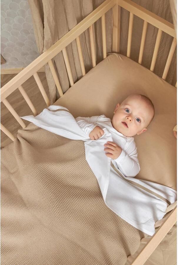 Meyco baby wieglaken Bies 75x100 Sand Babylaken Beige Effen - Foto 2