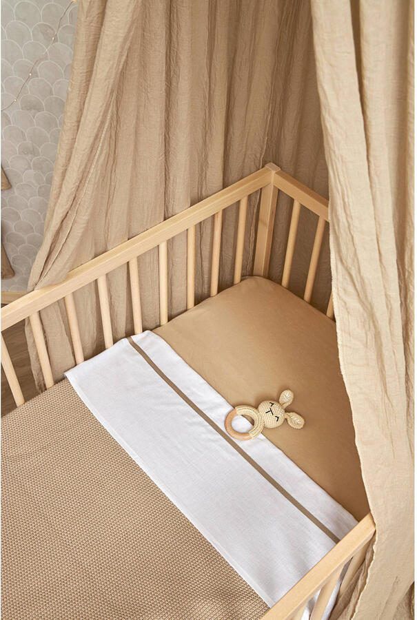 Meyco baby ledikantlaken Bies 100x150cm Sand Babylaken Beige Effen - Foto 3