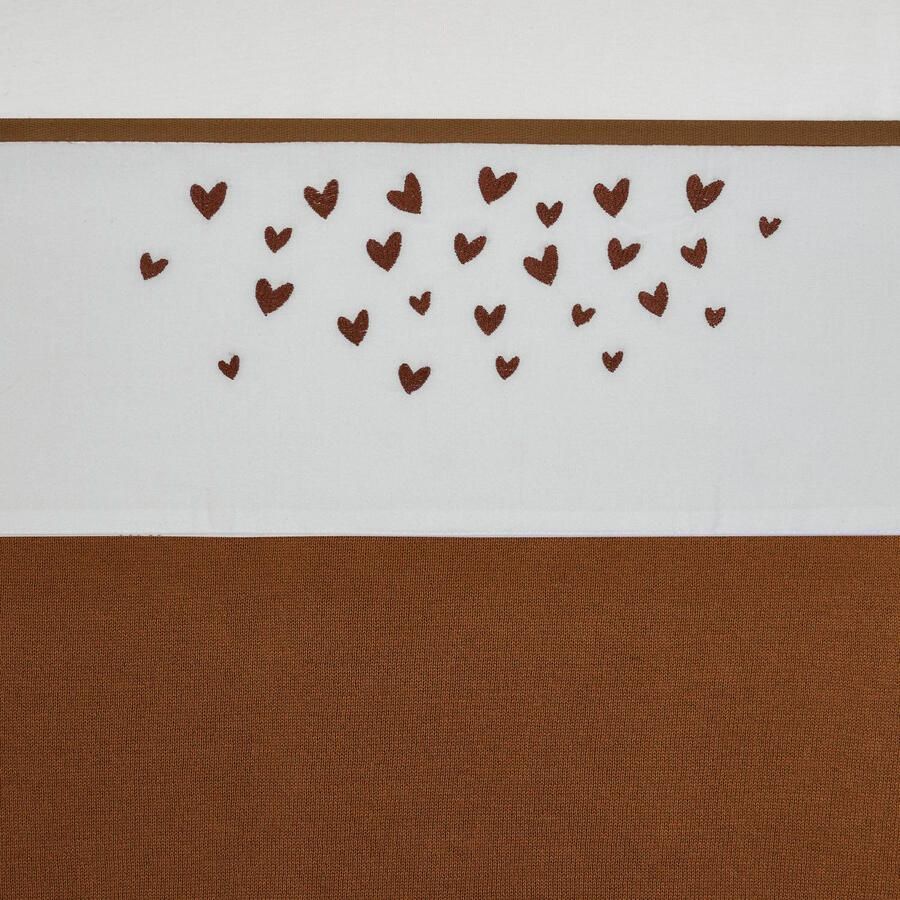 Meyco baby wieglaken Hearts 75x100 cm camel Babylaken Wit