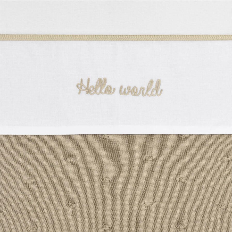 Meyco baby wieglaken Hello World 75x100 cm Sand Babylaken Wit Tekst - Foto 2