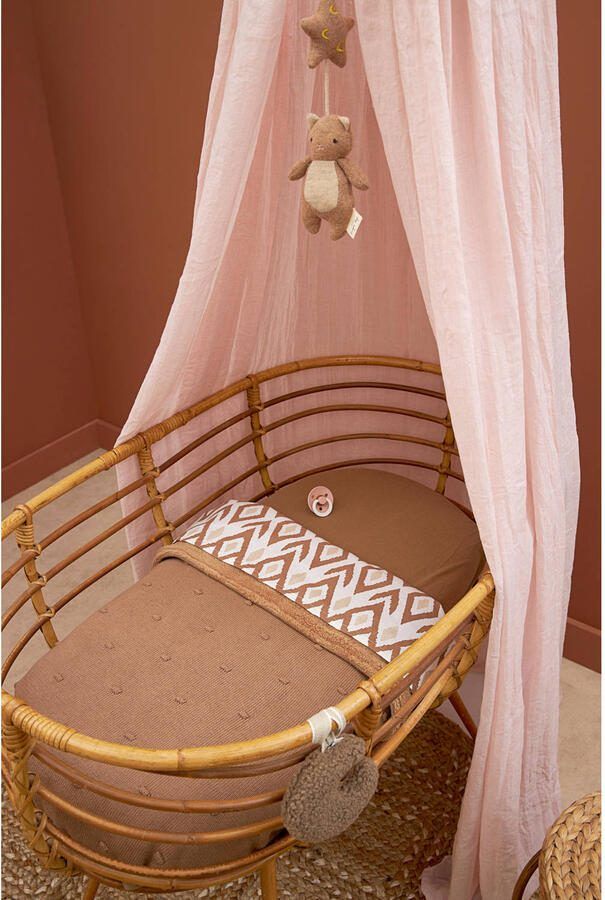 Meyco baby wieglaken Ikat Uni 75x100 cm set van 2 Sand Toffee Babylaken Bruin - Foto 2