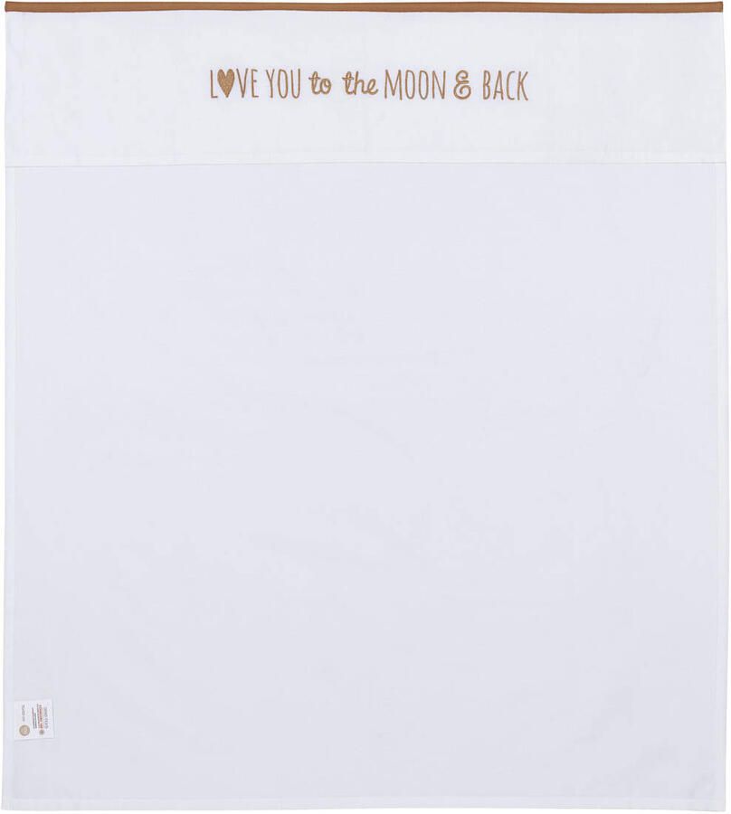 Meyco baby wieglaken 'Love you to the moon & back' toffee Babylaken Wit