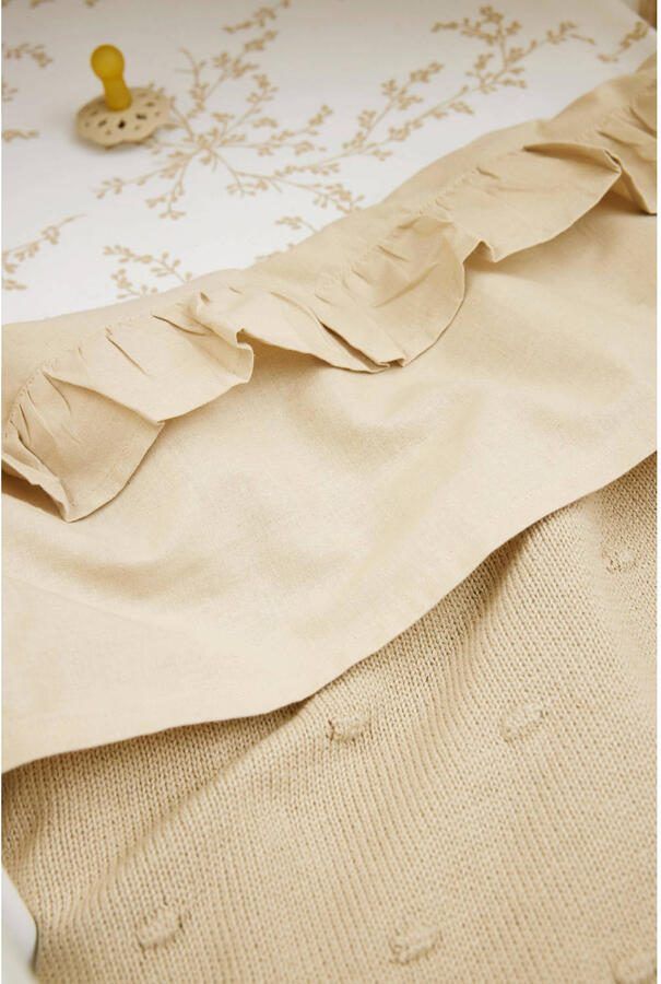 Meyco baby ledikantlaken Ruffle 100x150 Sand Babylaken Beige Effen - Foto 3