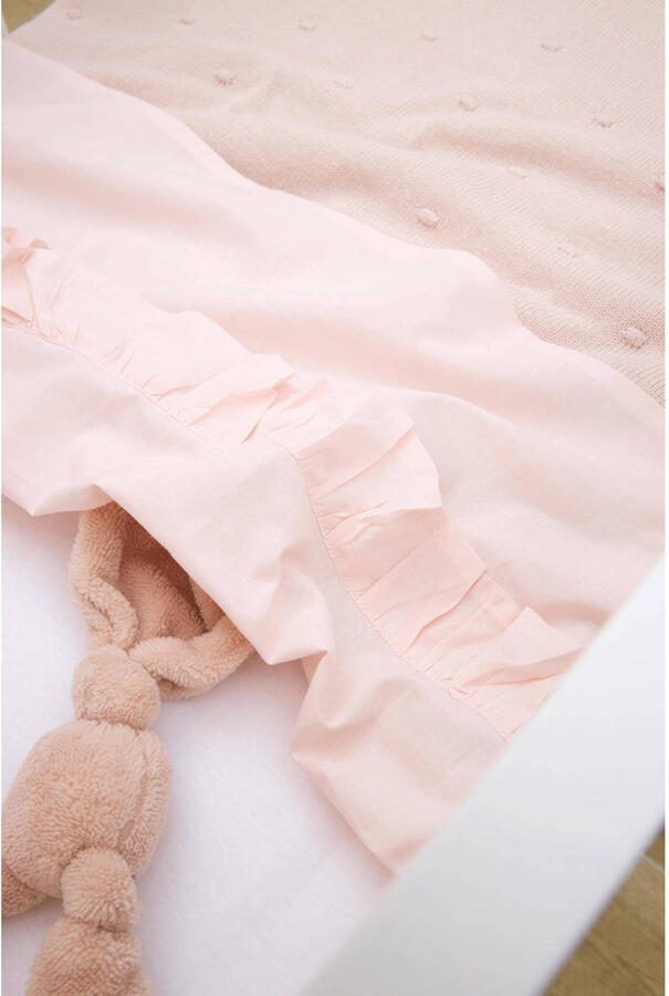 Meyco baby wieglaken Ruffle 75x100 Soft Pink Babylaken Roze Effen - Foto 3