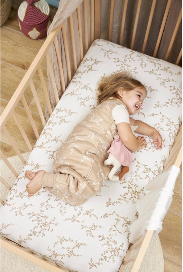 Meyco baby winter slaapoverall jumper Branches sand Babyslaapzak Beige 104 - Foto 2