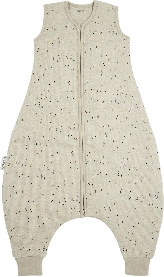Meyco baby winter slaapoverall jumper Rib Mini Spot sand melange Babyslaapzak Beige 104