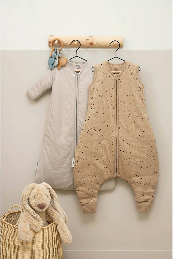 Meyco baby winter slaapoverall jumper Rib Mini Spot toffee melange Babyslaapzak Bruin 104 - Foto 2