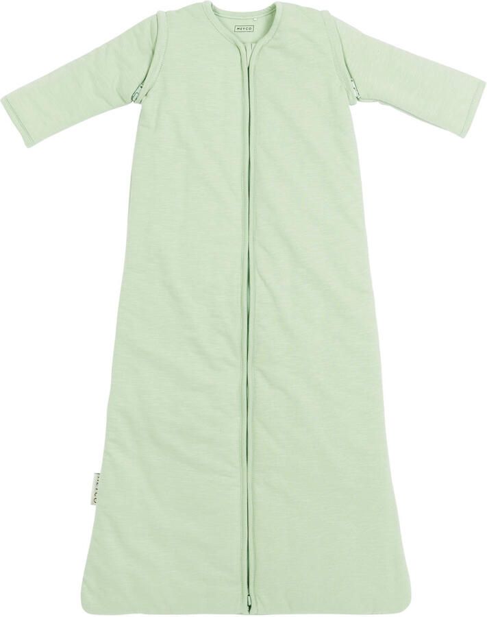 Meyco baby winter slaapzak met afritsbare mouwen soft green Babyslaapzak Groen 110