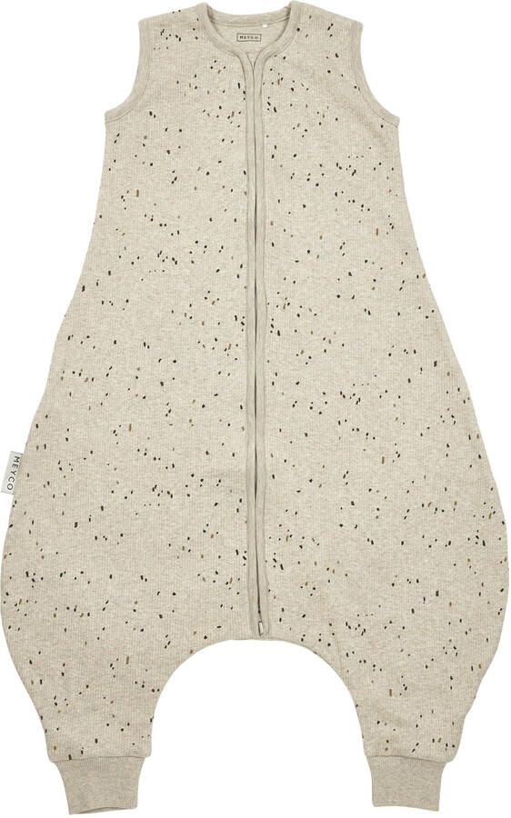 Meyco baby zomer slaapoverall jumper Rib Mini Spot sand melange Babyslaapzak Beige 104 - Foto 3