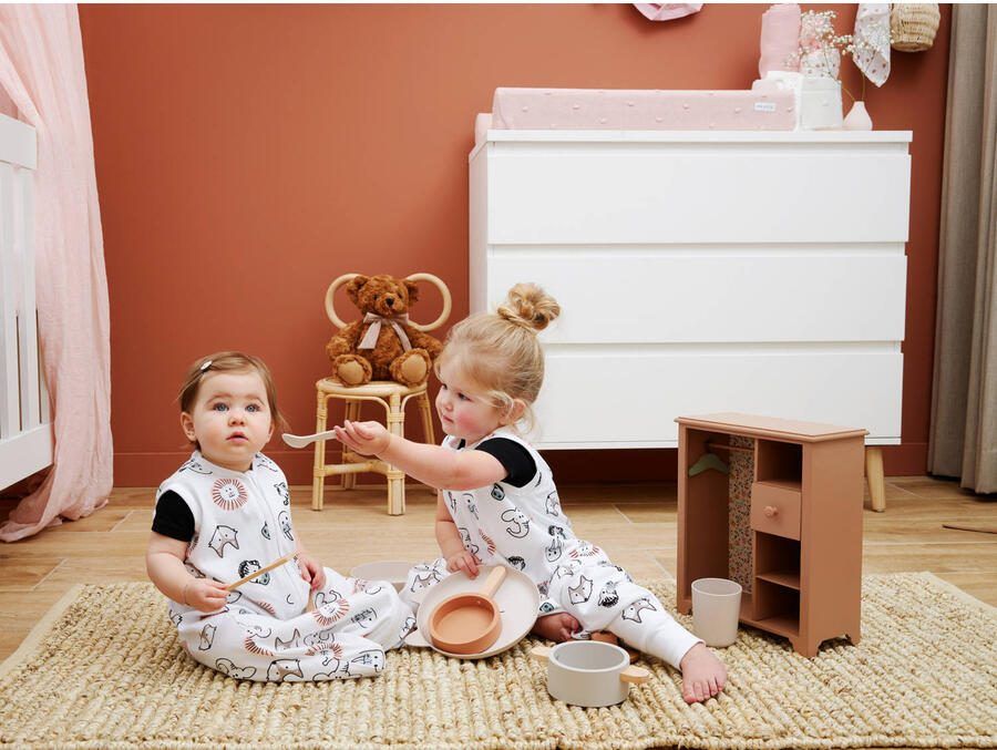 Meyco baby zomer slaapzak Animal wit beige zwart Babyslaapzak Dierenprint 110 cm - Foto 2