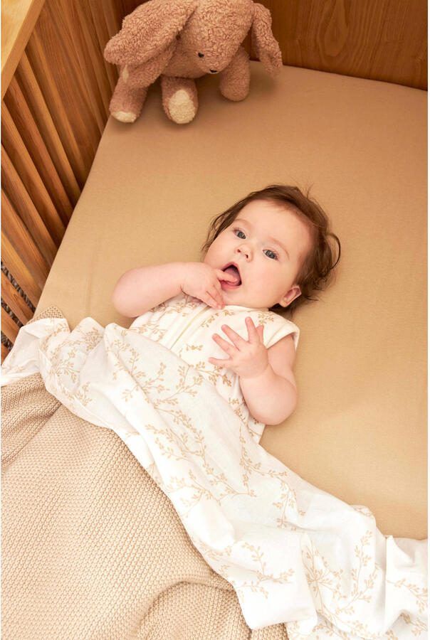 Meyco baby zomerslaapzak Branches sand Babyslaapzak Beige Blad 110 - Foto 2